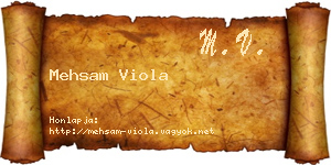 Mehsam Viola névjegykártya